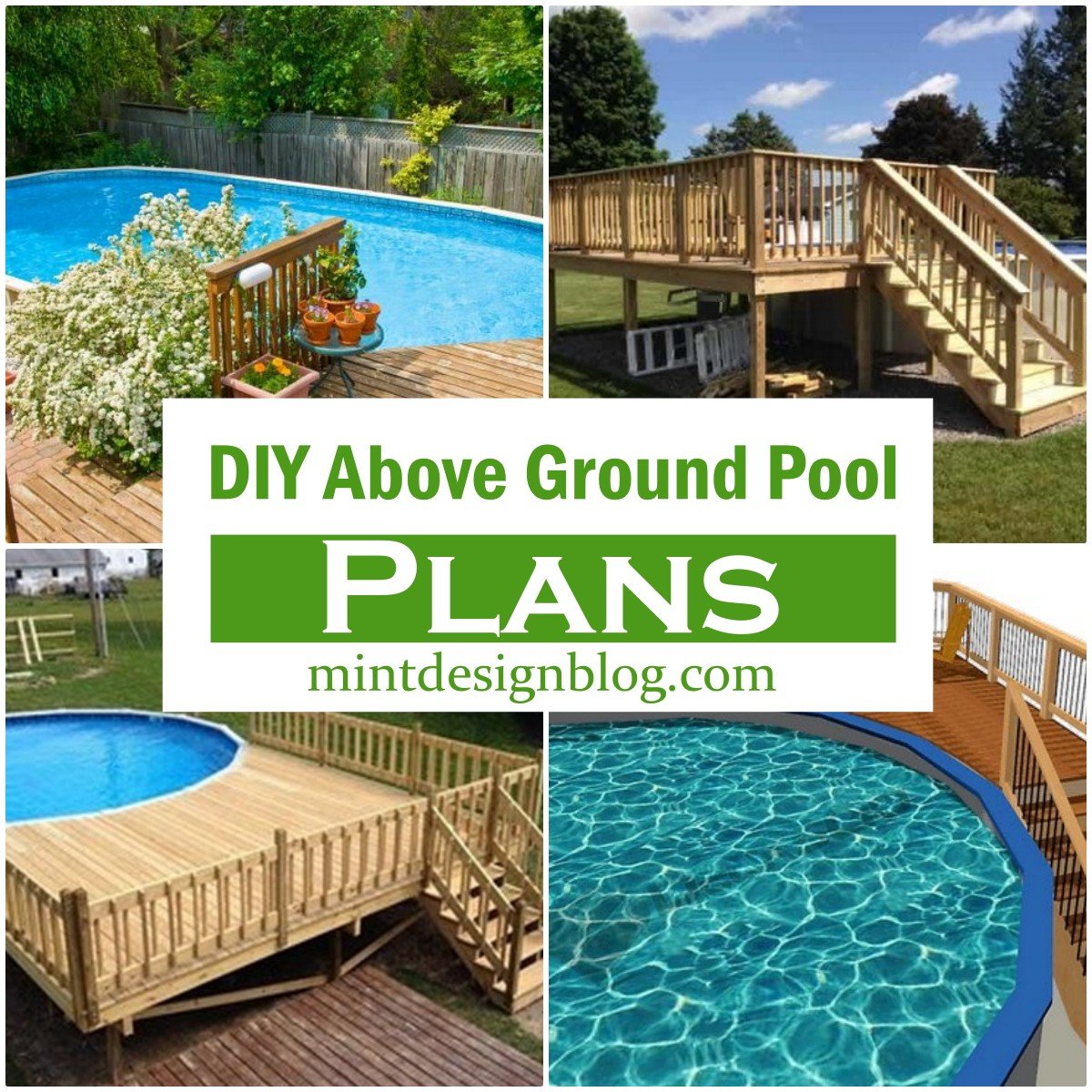 10 DIY Above Ground Pool Deck Plans For Sunny Day - Mint Design Blog