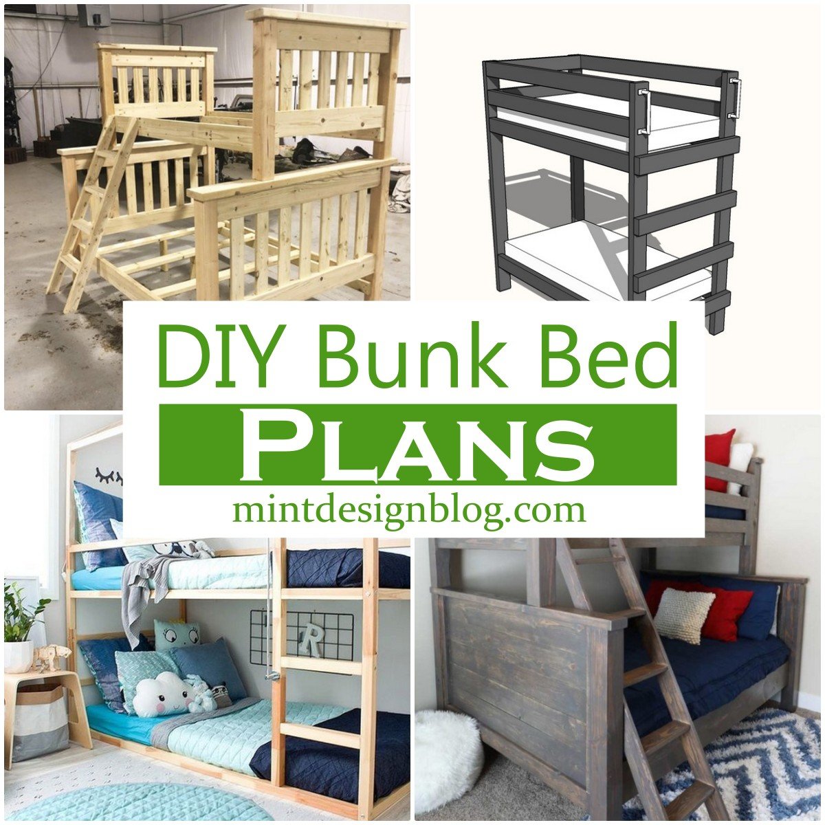 30 DIY Bunk Bed Plans You Can Make Easily - Mint Design Blog