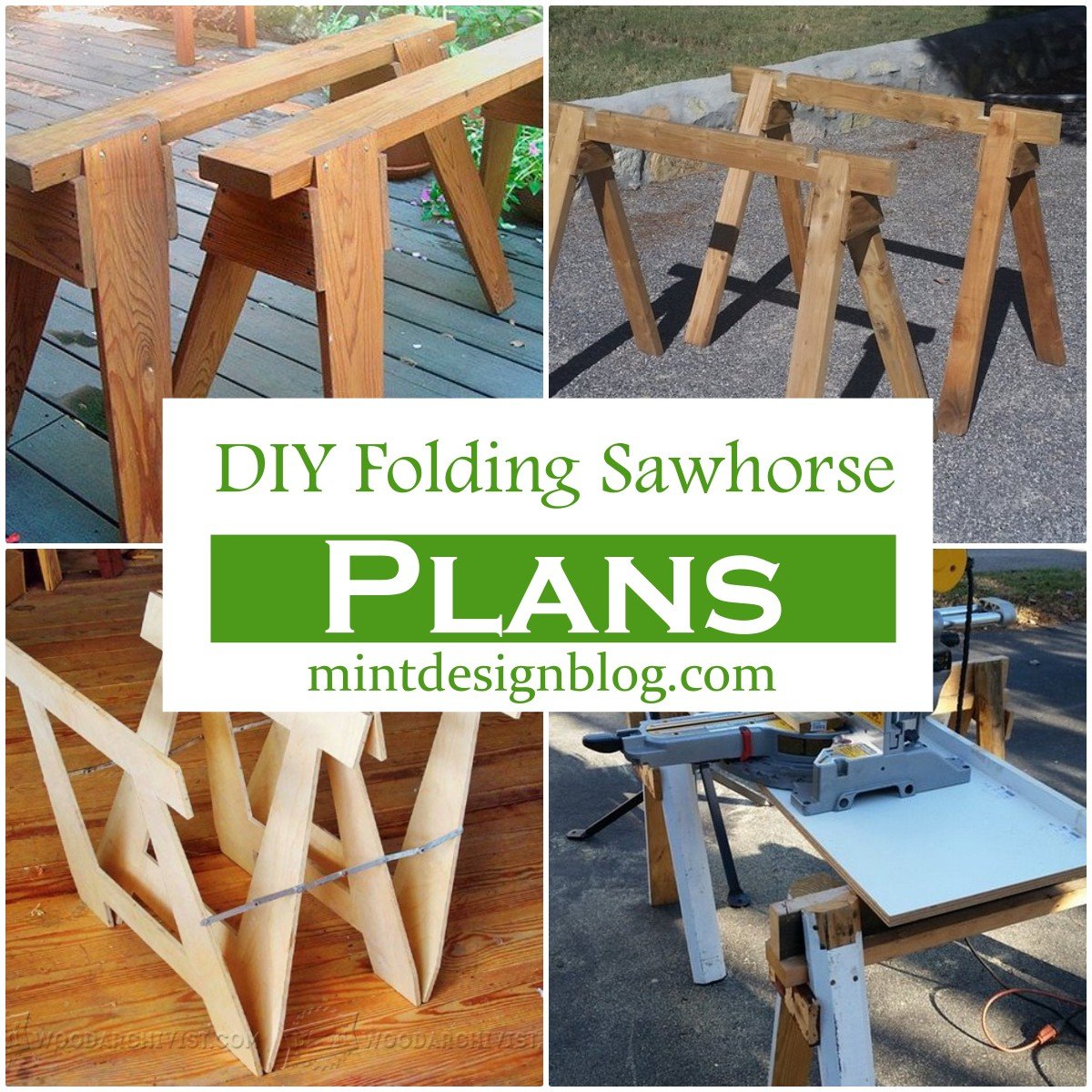 15 DIY Folding Sawhorse Plans You Can Make Easily Mint Design Blog