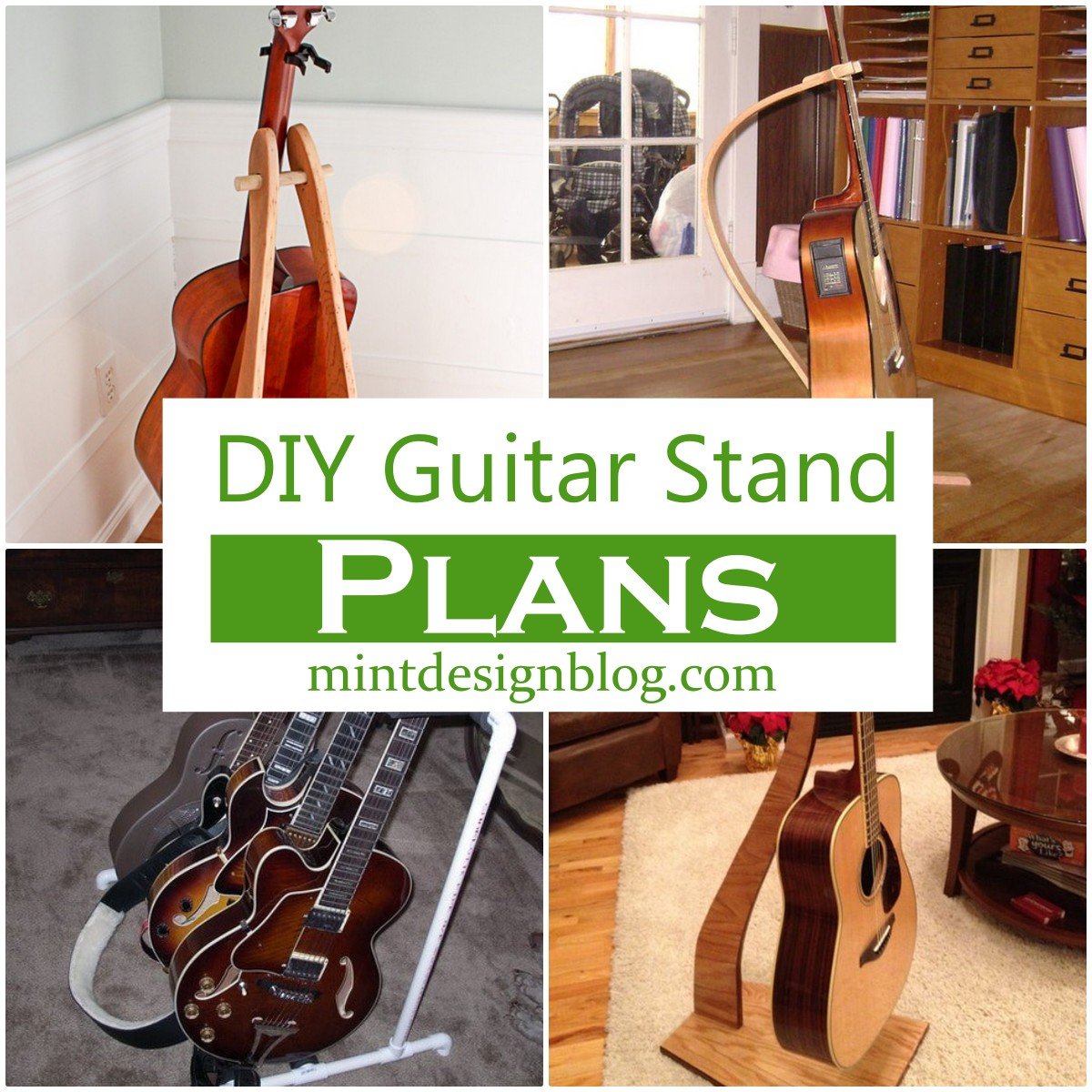 15 Free DIY Guitar Stand Plans To Keep Your Guitar Safe Mint Design Blog