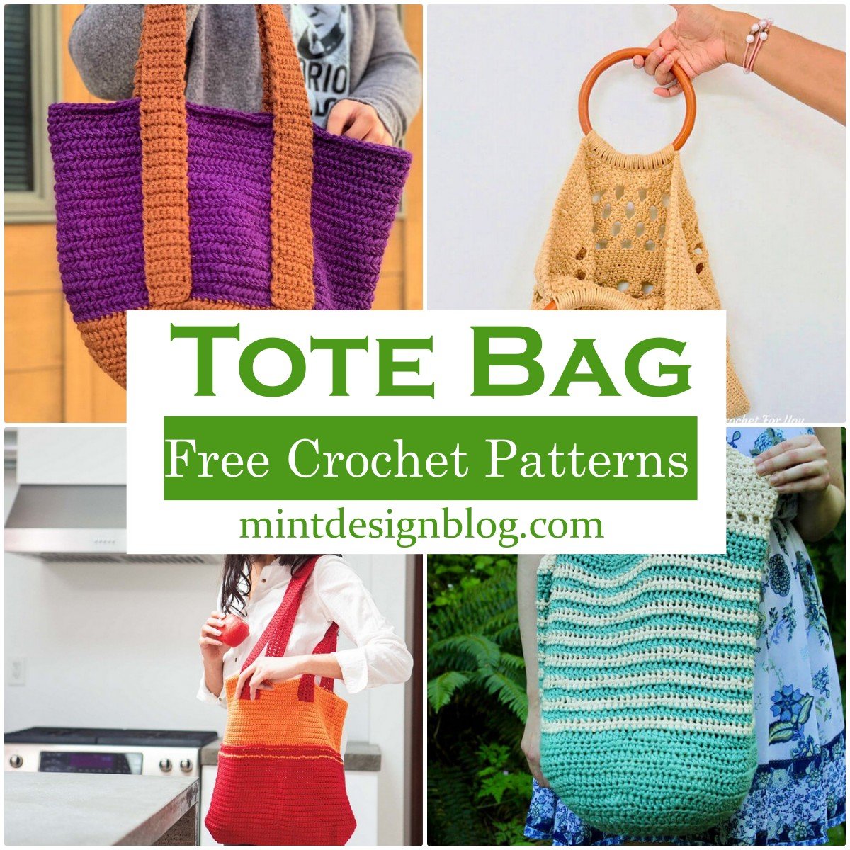 31 Free Crochet Tote Bag Patterns - Mint Design Blog