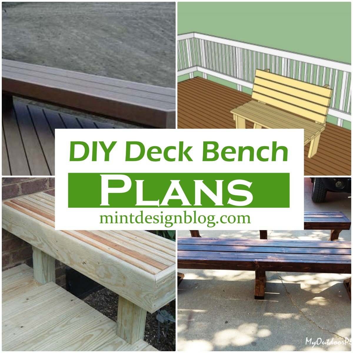 11 Free DIY Deck Bench Plans For Outdoor Seating Mint Design Blog