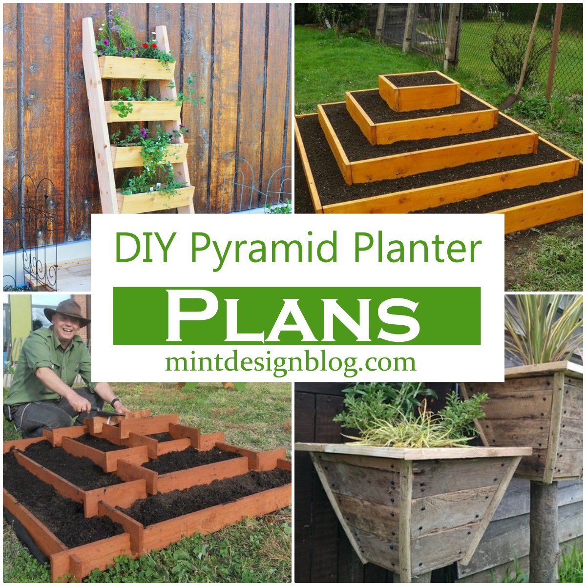 11 Free DIY Pyramid Planter Plans For Gardening Lovers - Mint Design Blog