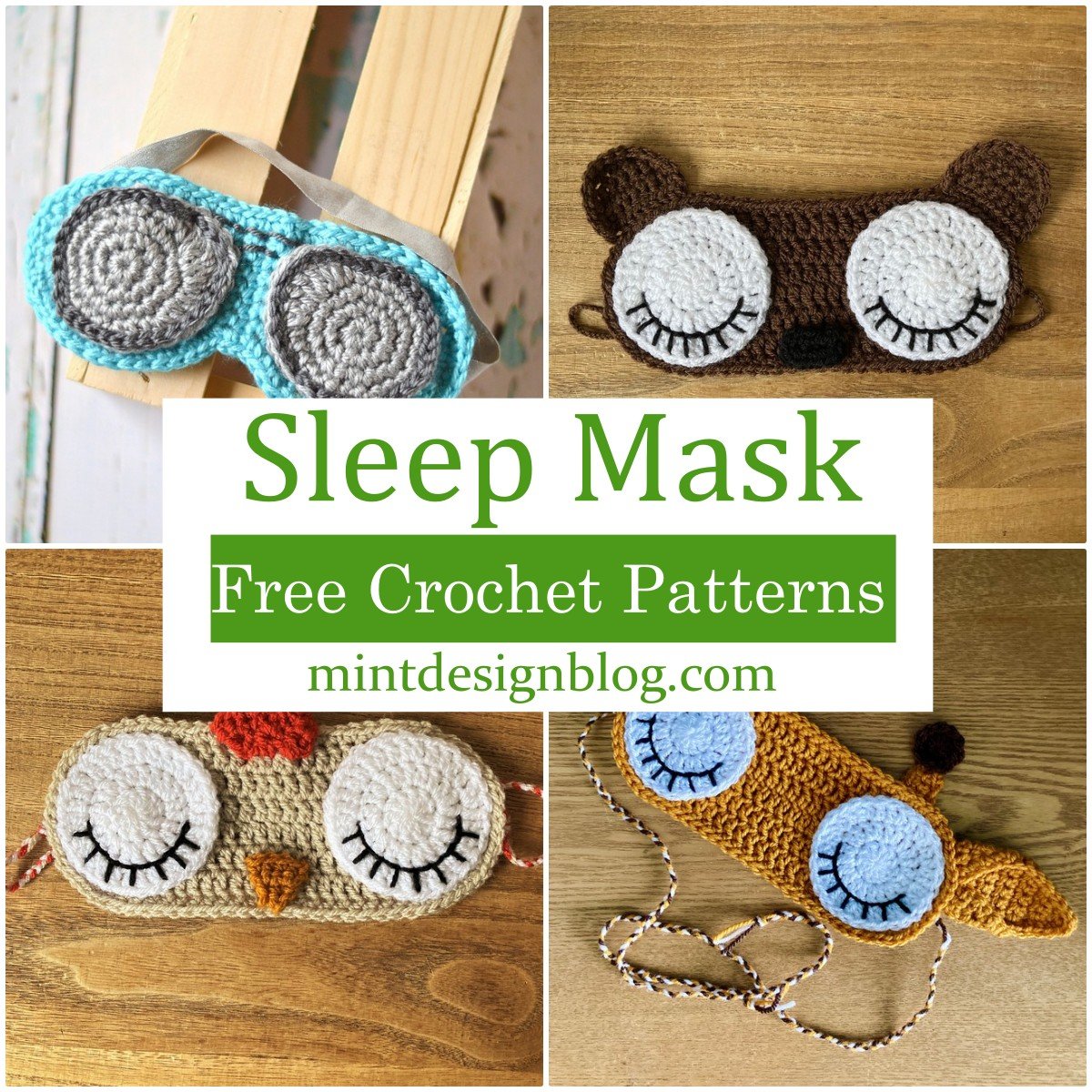 15 Free Crochet Sleep Mask Patterns Mint Design Blog