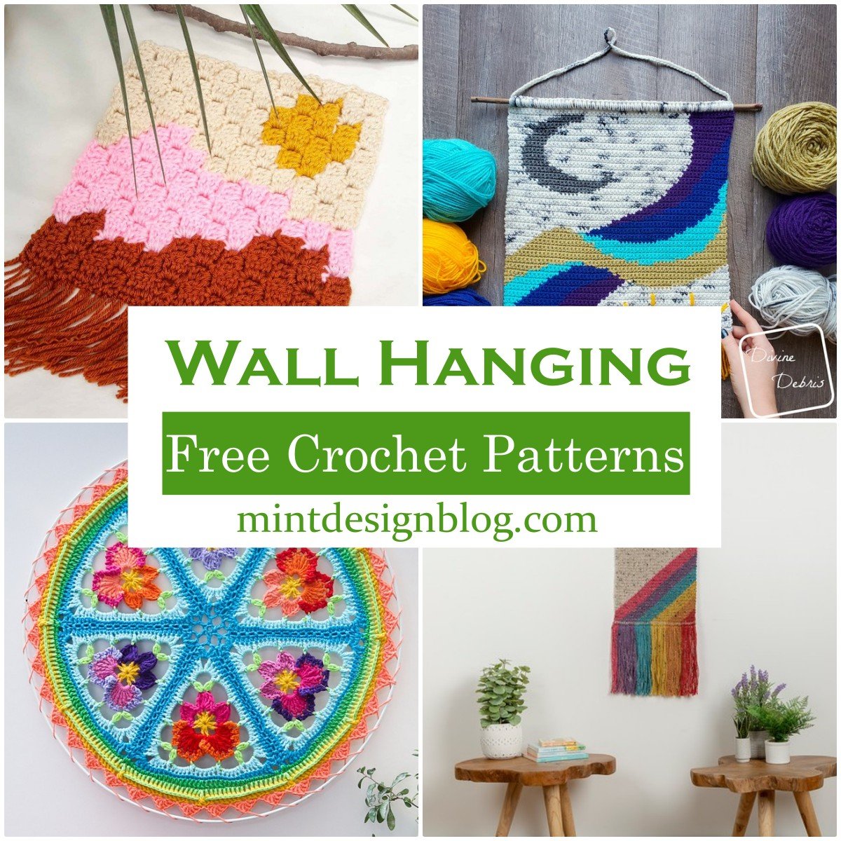 25 Free Crochet Wall Hanging Patterns - Mint Design Blog