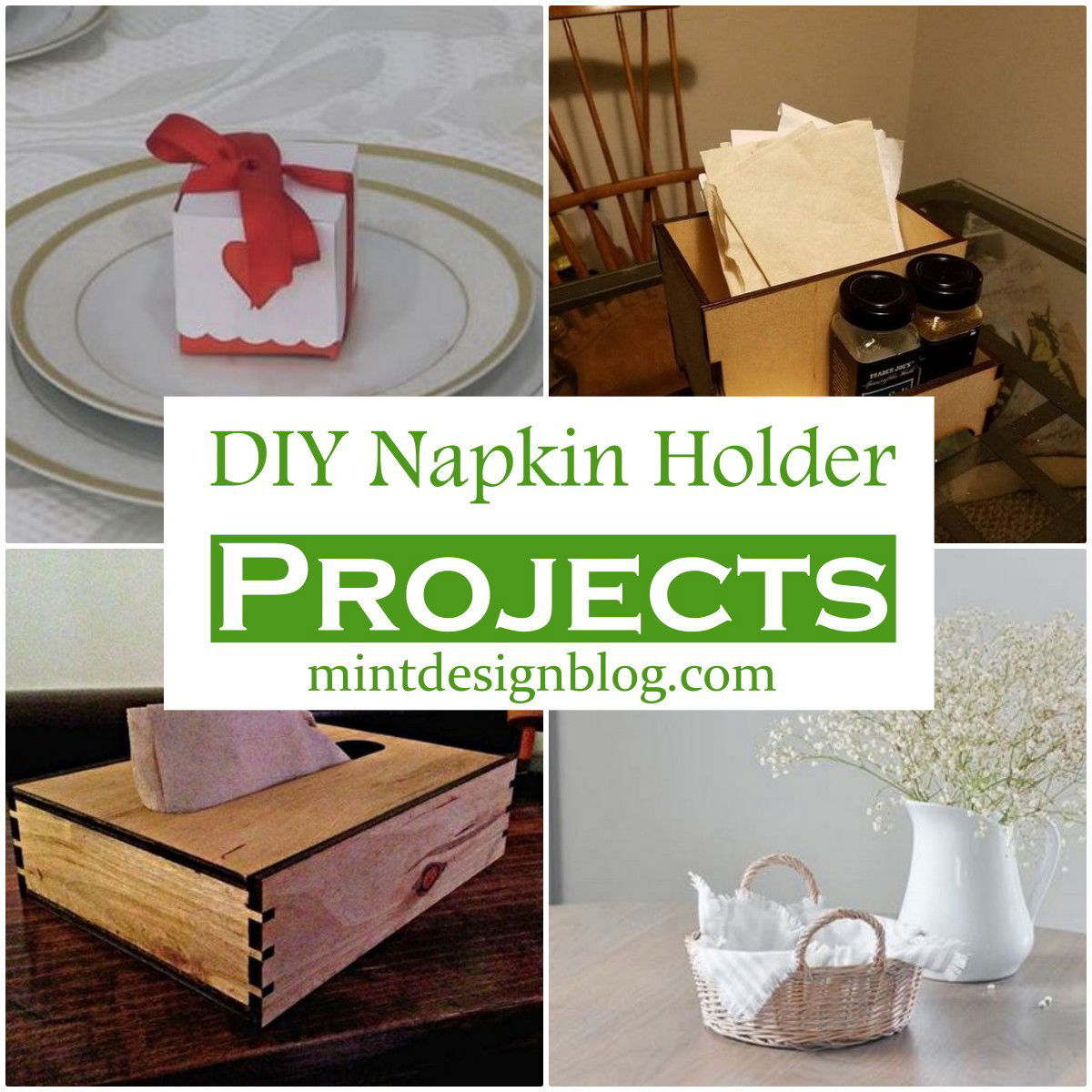 25 DIY Napkin Holder Projects You Can Make Easily - Mint Design Blog