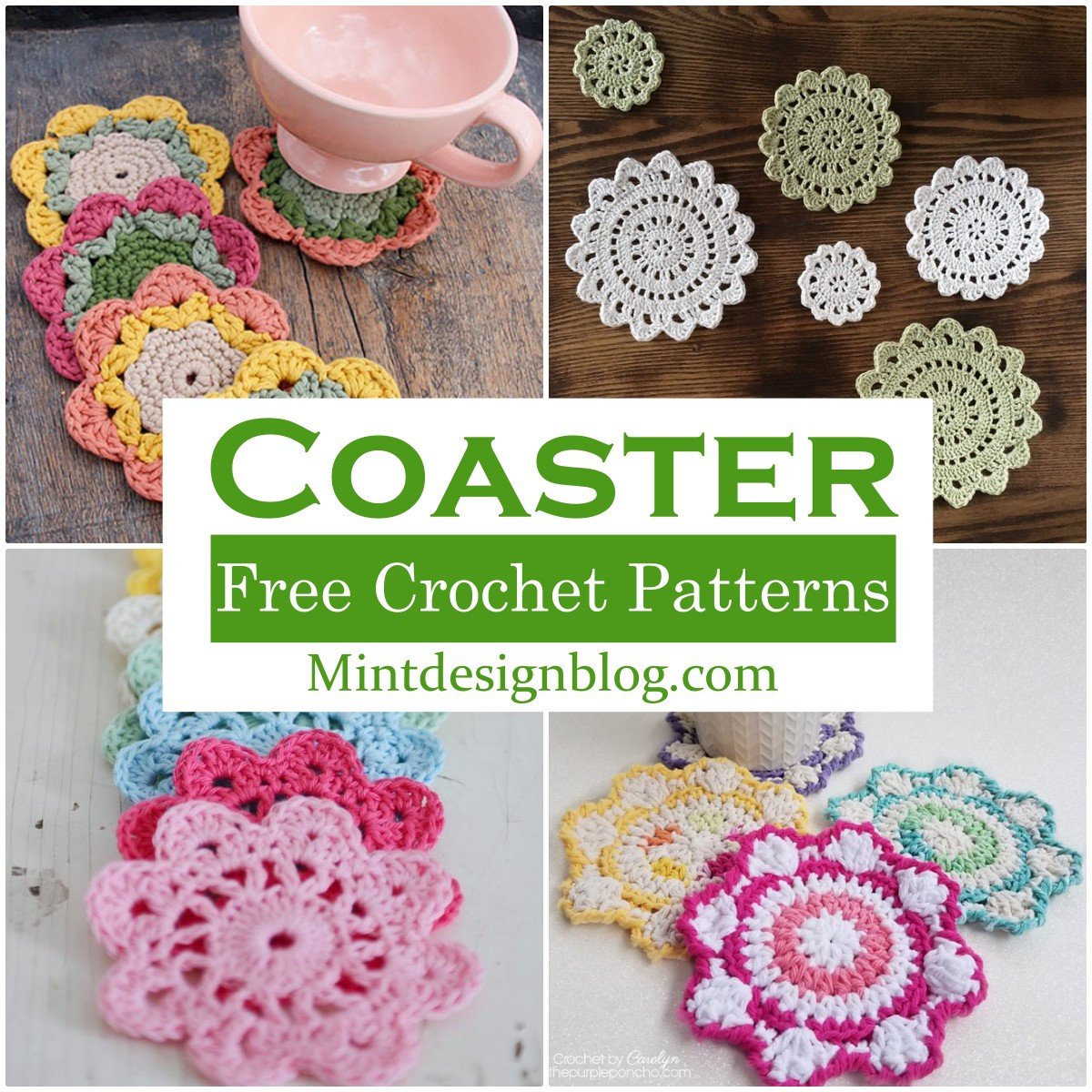 50 Unique Free Crochet Coaster Patterns - Mint Design Blog