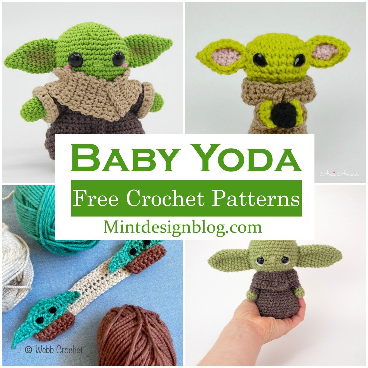 20 Free Crochet Baby Yoda Patterns - Mint Design Blog