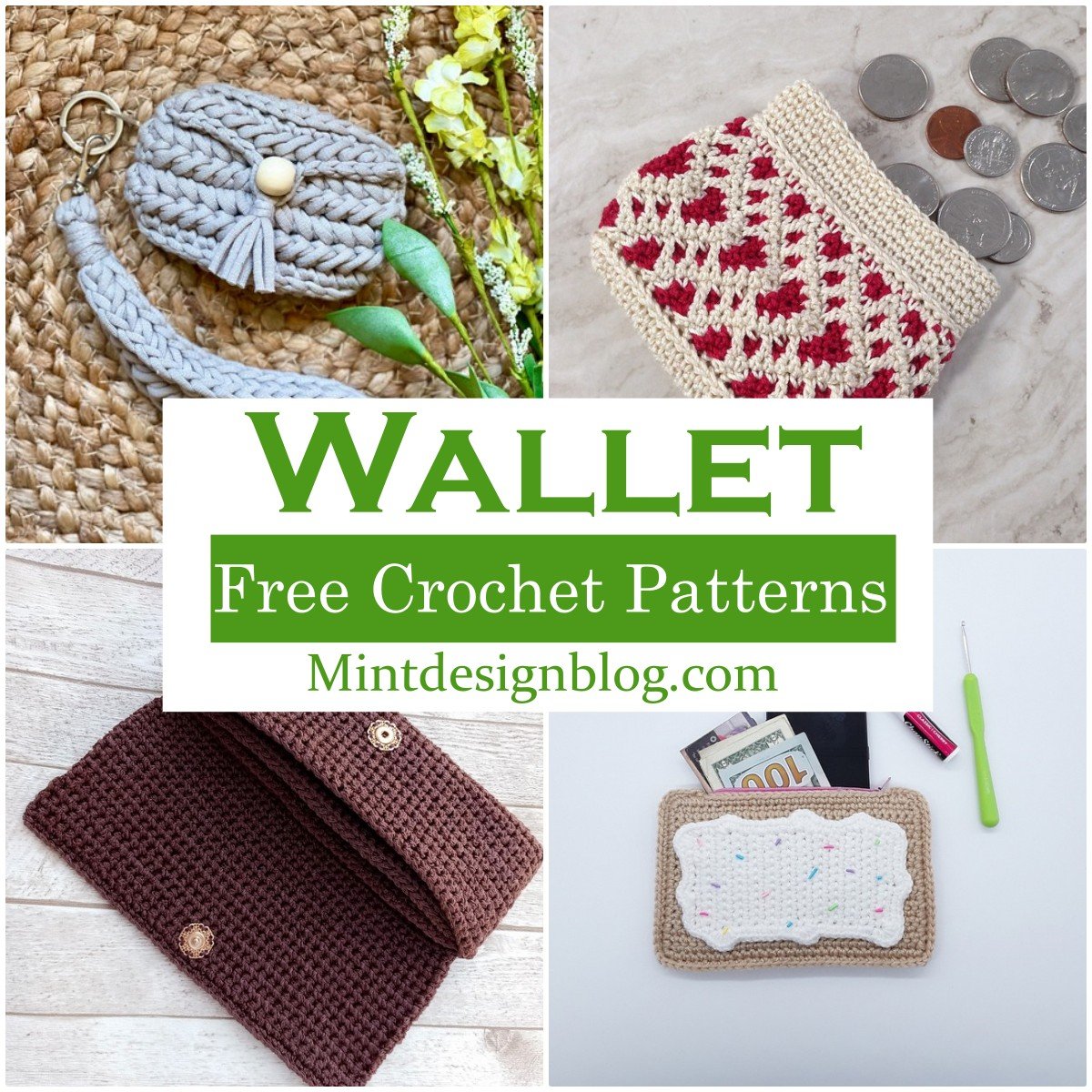 14 Crochet Wallet Patterns For Everyone To Try - Mint Design Blog