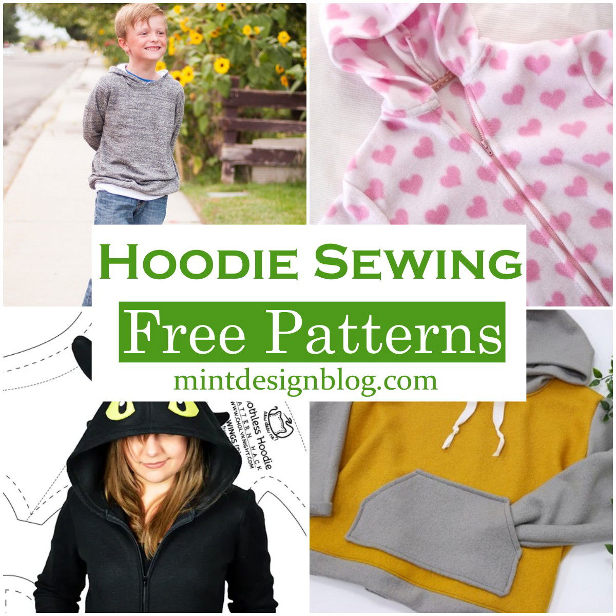 20 Free Hoodie Sewing Patterns For Everyone - Mint Design Blog