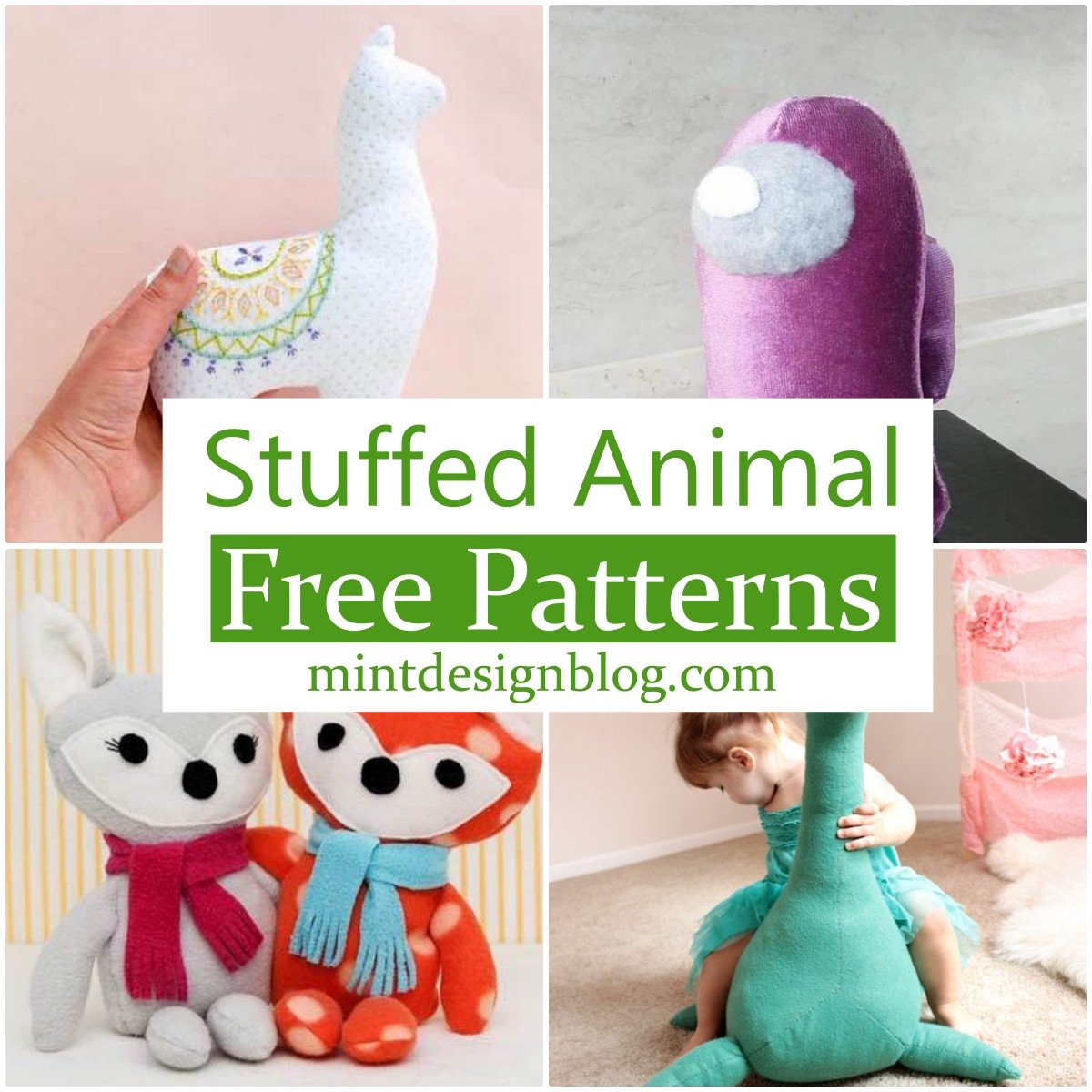 25 Free Stuffed Animal Patterns For Kids - Mint Design Blog