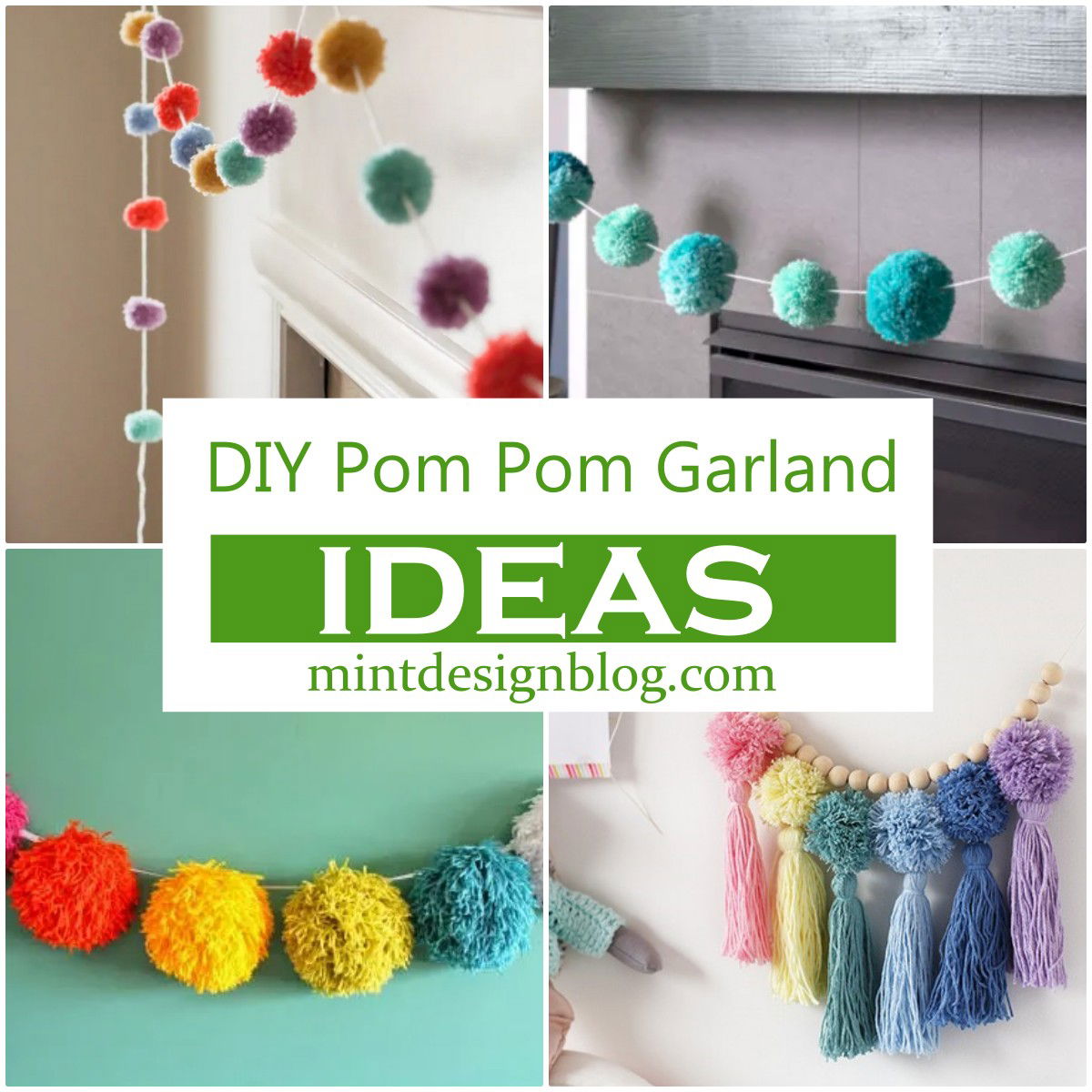 15 DIY Pom Pom Garland Ideas For Party Decor - Mint Design Blog