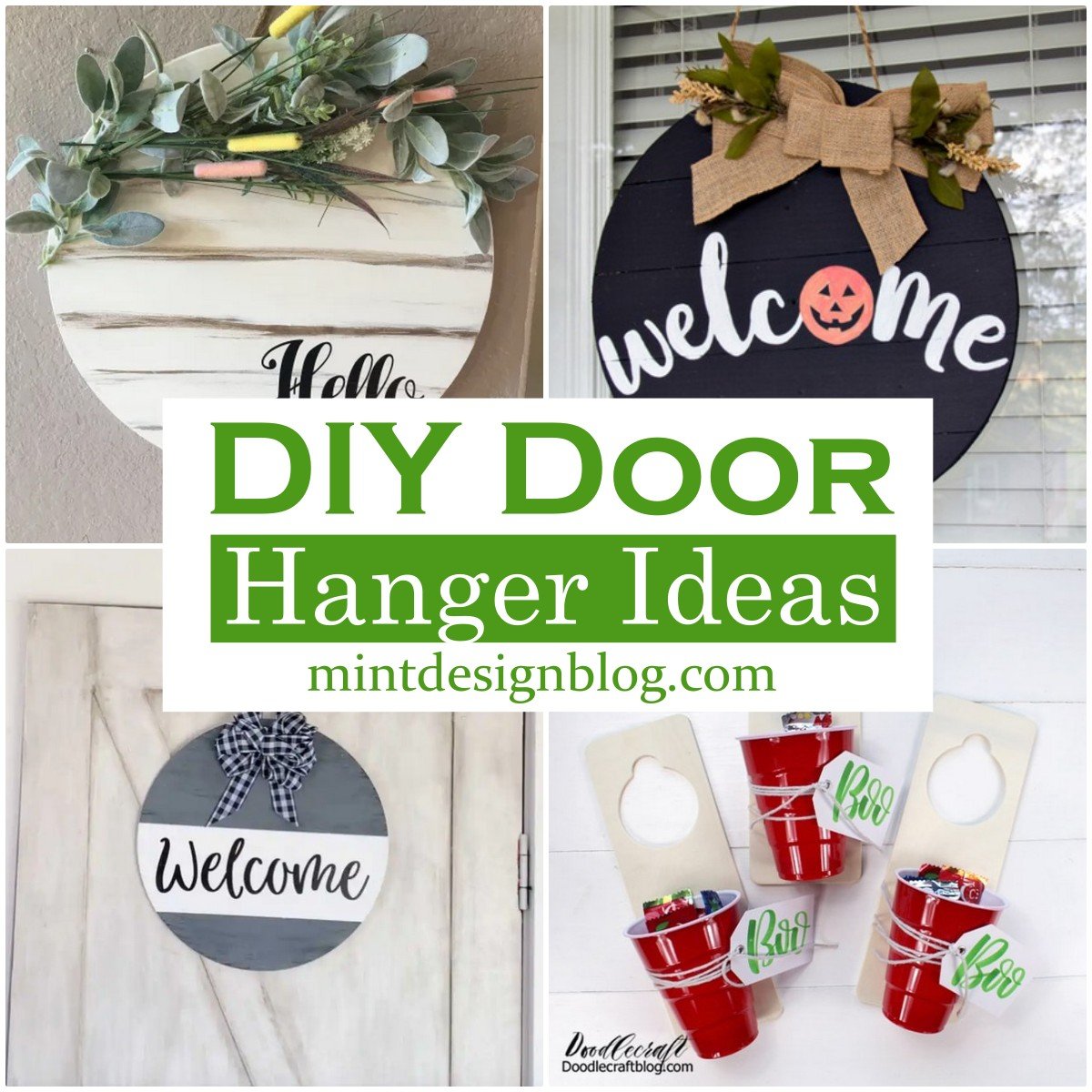 16 DIY Door Hanger Ideas For Home Decoration - Mint Design Blog